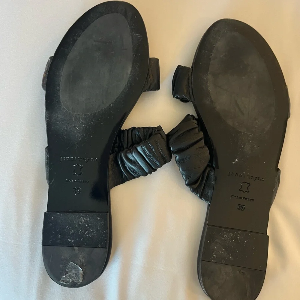 Jenni Kayne Dune leather ruched 2 strap sandals EU39 US9